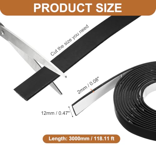 Smoke Fire Seal Strip 9.8Ft 12mm/0.47" Wx 2mm/0.08" T Black - color: Black, size: 9.8FT x 12mm / 0.47" W x 2mm / 0.08" T