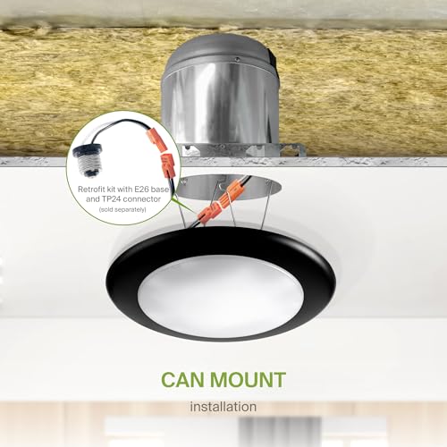 ASD 1 Pack Black LED Disk Lights 6 Inch, 5CCT Flush Mount Ceiling Light - color: Black, size: 1 Pack
