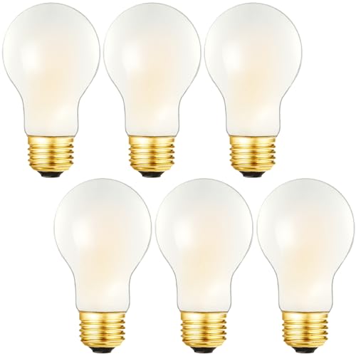 A19 Vintage Edison Bulb 60W Frosted Light bulb,E26 Dimmable LED Bulb,3000K - size: Y-6W-3000K