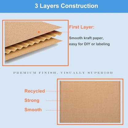 Wowxyz 14x14x2" Brown Shipping Boxes 25 Pack Corrugated Cardboard Mailers - size: 14x14x2"