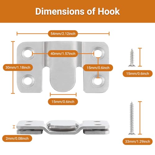 16Pcs Stainless Steel Interlock Hanging Buckle,Flush Concealed Mount Brackets Stainless Steel Z Clip Bracket for Picture Display Art Gallery - color: Iron, size: Large Without Screws