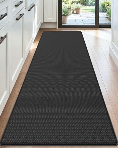 DEXI Kitchen Floor Mats Cushioned Anti Fatigue, 23x59 Standing Runner Rug - color: Black, size: 59"l X 23"w X 0.4"th