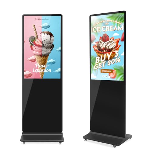 MWE 37 Inch Indoor Digital Signage Display Kiosk LCD Standing Commercial Poster Multimedia Advertising Display Totem with USB/HDMI/WiFi - color: Black, size: 37 inch, style: NonTouch-Screen