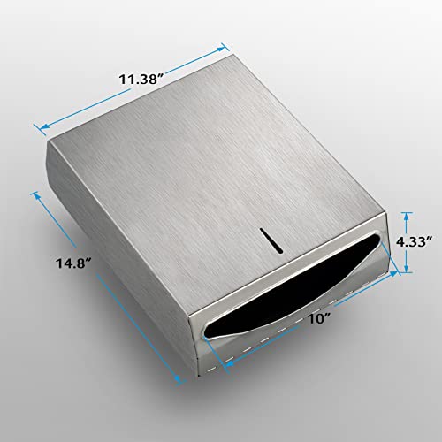 Paper Towel Dispenser Wall Mount - Multifold Trifold Paper Towel Dispensers, Large Capacity Stainless Steel Tissue Holder, Suitable for Bathrooms and Public Places - color: D-391 Silver