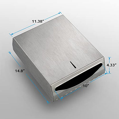 Paper Towel Dispenser Wall Mount - Multifold Trifold Paper Towel Dispensers, Large Capacity Stainless Steel Tissue Holder, Suitable for Bathrooms and Public Places - color: D-391 Silver