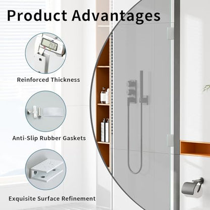 Alise Glass Shelf Brackets, Fits 8–12 mm Glass for Shower Use, 2 Pack - color: White