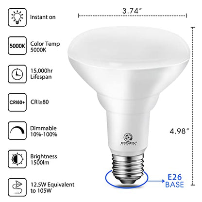 Energetic 6 Pack LED Recessed Light Bulb BR30 1500LM, 5000K - size: 6 Count (Pack of 1)