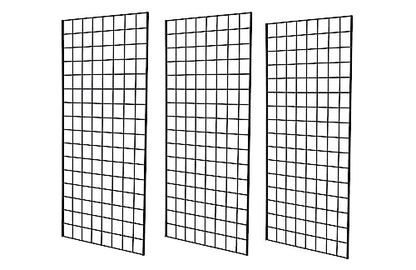 Commercial Grade Gridwall Panels – Heavy Duty Grid Panel for Any Retail Display, 2’ Width x 4’ Height, 3 Gridwall Panels Per Carton (Black Finish) - color: Black, size: 2'x4' (Pack of 3)