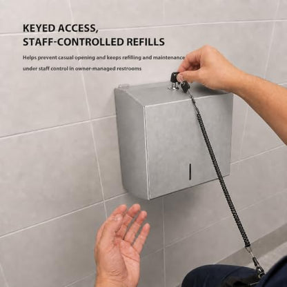 Stainless Steel Paper Towel Dispenser Wall Mount for Commercial Bathrooms - color: 3814-silver