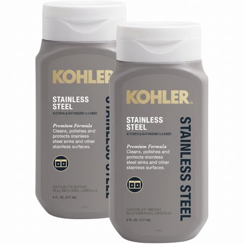 KOHLER K-23729-NA Stainless Steel Cleaner, 8 FL Oz (Pack of 2) - size: 8 Fl Oz (Pack of 2)