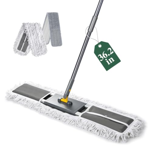 Masthome 36.2 in Large Dust Mop with Adjustable Long Handle 60 " - color: Grey Large