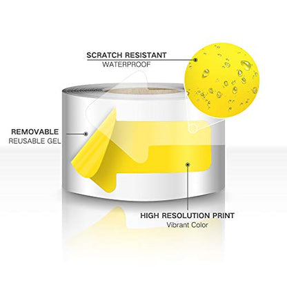 EVQ Yellow Arrow Floor Sticker Tape 2 x 4 Inch Directional Vinyl 200 PCS - color: Yellow, size: 2"×4"