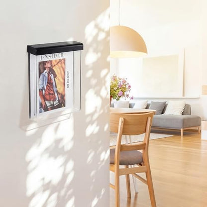 4 Pcs Outdoor Brochure Holder Flyer Box Wall Mount 8.5 X 11'', Black - color: Black