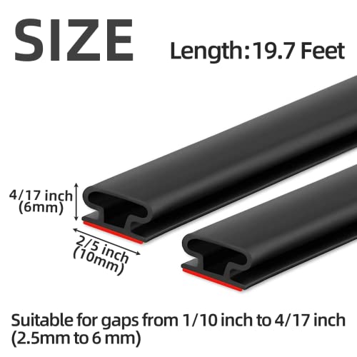 Weather Stripping Door Seal Strip,Self-Adhesive Rubber Door Insulation - color: Black, size: 19.7Feet