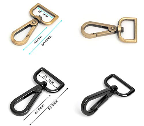 Swivel Clasps 1" D Ring Lobster Clasp Claw Clasp Swivel Snap Hook Clip - size: 1 Inch