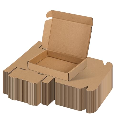 PHAREGE 75 Pack 6x4x1 inch Small Shipping Boxes, Brown Mailing Boxes - color: Brown, size: 6x4x1 inch 75 Pack
