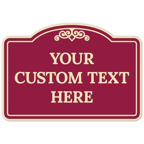 Custom Decorative Sign, Personalized Metal Sign for Driveway, Home, Door Plaque, Burgundy Background Sign, 7x10 Inches, ACM, Made in USA by Sigo Signs - color: Burgundy Background, size: 10x7