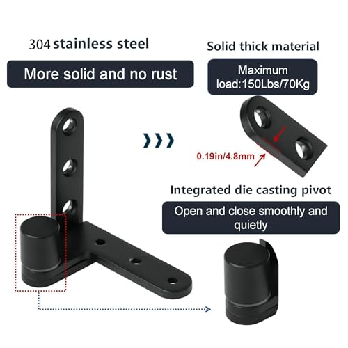 180°Rotating Pivot Hinges,Max Load 150lbs