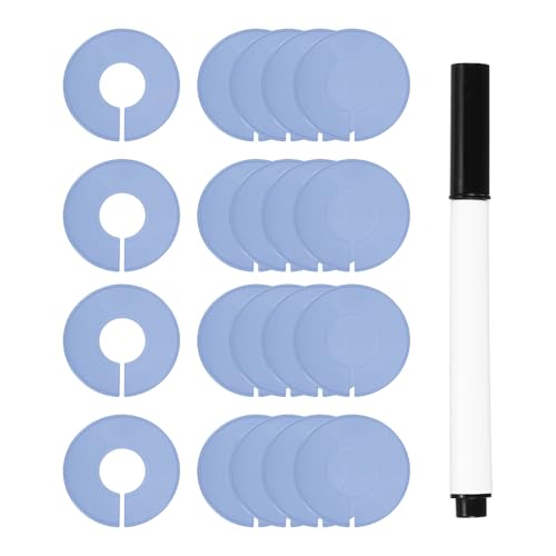 uxcell Clothes Dividers,20 Pack Round Closet Rack Dividers Clothing Rack Size Dividers Blank Labels with Marker Pen Writable & Reusable for Hanging Clothes Sorting Size, Gray - color: Gray