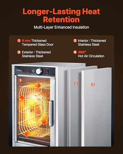 VEVOR Commercial Electric Food Warmer 5 Tier Transparent Single-Door - size: 5 Tier