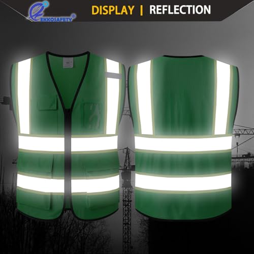 Hi Vis Reflective Safety Vest for Men Women,EK175,Green,S - color: Green, size: Small