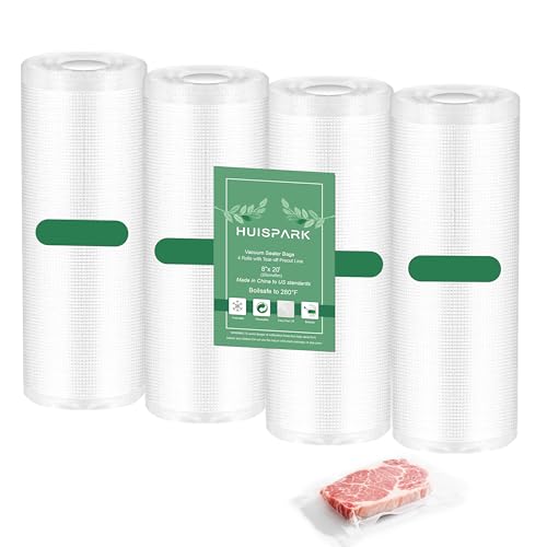 Pre-Cut Perforated Vacuum Sealer Bags Rolls,Heavy-Duty Vacuum Sealer Roll Bags 8x12 Inch 4 Rolls 80 Tear Off Bags,Easy-Tear Food Grade Storage Bags for Sous Vide, Freezer & Meat (BPA Free) - size: 4 rolls 8 x 12 Inches