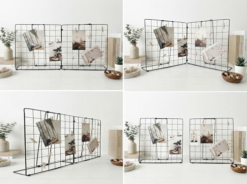 Double-Sided Foldable Desktop Photo Display Board Black - color: Black