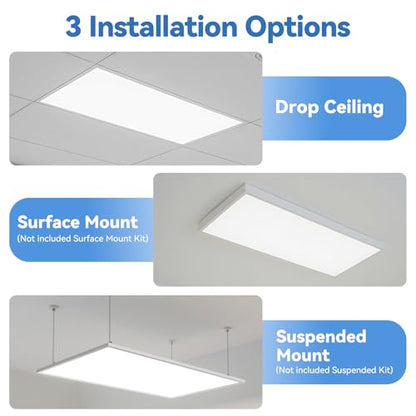 CycevSun 2x4 LED Drop Ceiling Flat Panel Light, 40/50/60W Selectable 6-Pack - size: 2x4 FT
