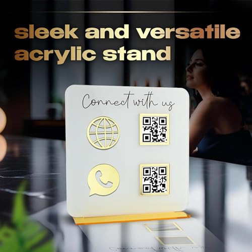 Skywin QR Code Sign for Business, Cash App QR Code Sign Stand - White - color: White