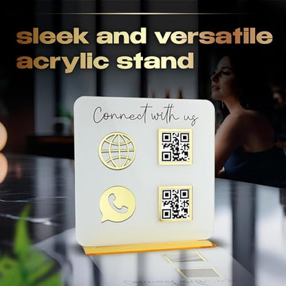 Skywin QR Code Sign for Business, Cash App QR Code Sign Stand - White - color: White