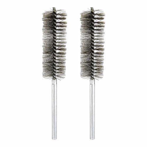 HARFINGTON 2pcs Wire Bore Brush 8 x 1-3/8" 5/16 Inch Shank Stainless Steel Bristles Cleaning Brush for Clean Car Part Tube Kitchen Garage - size: 8 x 1-3/8"