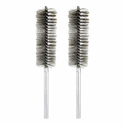 HARFINGTON 2pcs Wire Bore Brush 8 x 1-3/8" 5/16 Inch Shank Stainless Steel Bristles Cleaning Brush for Clean Car Part Tube Kitchen Garage - size: 8 x 1-3/8"