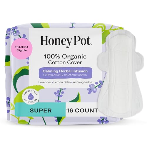 The Honey Pot Company - Calming - Super - Pads for Women - size: 16 Count (Pack of 1)