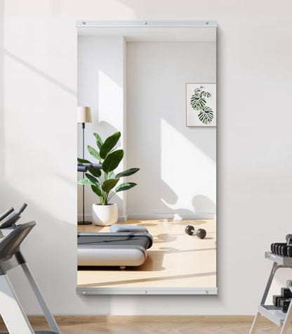 55x28 in Home Gym Mirrors,1-Pack,Frameless,Wall Mounted - size: 55"L x 28"W