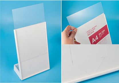 ABS Plastic Sign Holder L Shape (Black A4 210×297mm/8.27×11.69 inches)
