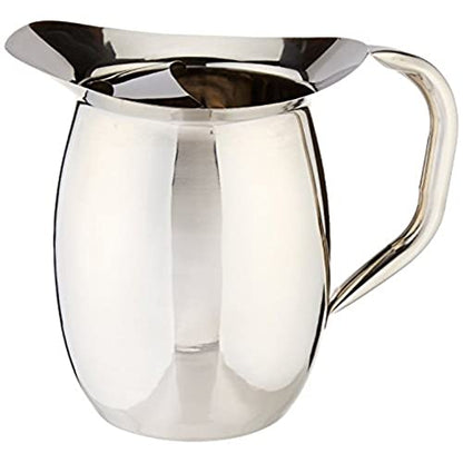 Update International BP-2G 2 Qt. Stainless Steel Bell Pitcher w/Ice Guard, Silver - size: 64 Ounces, style: Pitcher w/Ice Guard