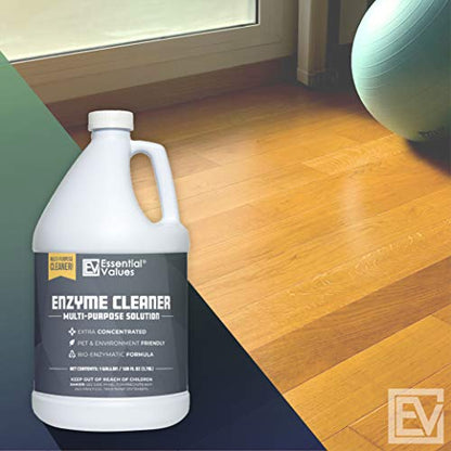 Enzyme Cleaner (1 Gallon / 128 Fl OZ), Drain Cleaner, Made in USA – Multi-Purpose Solution- Stop Odors in its Tracks | Odor Eliminator, Stain Remover, General Cleaning – for Residential & Commercial