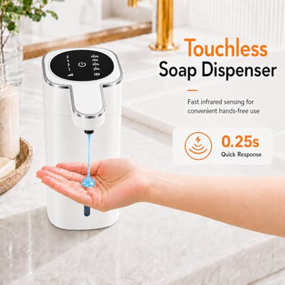 Automatic Liquid Soap Dispenser Touchless, USB Rechargeable (White) - color: White