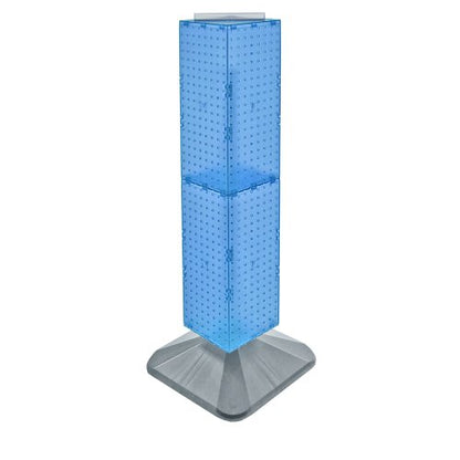 Azar Displays 703387-BLU Standard Four-Sided Interlocking Pegboard Tower, Blue Translucent - color: Blue
