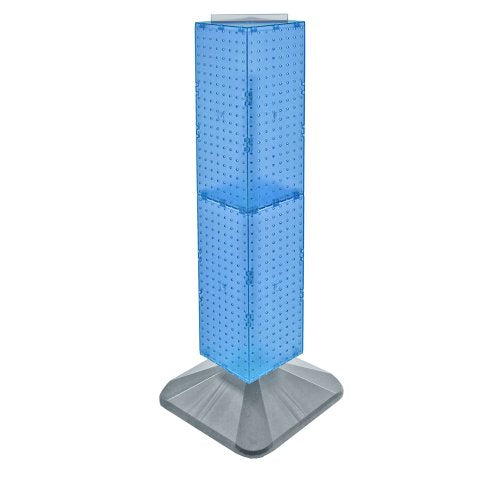 Azar Displays 703387-BLU Standard Four-Sided Interlocking Pegboard Tower, Blue Translucent - color: Blue