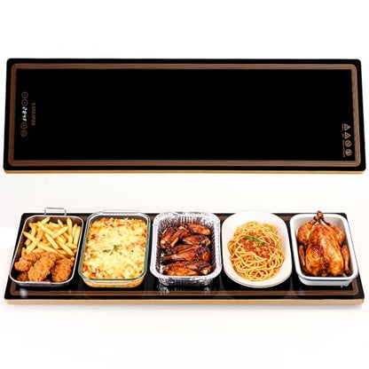 Electric Warming Tray for Buffet Party, 40"x12", Tempered Glass Food Warmer - size: 40x12 Inch