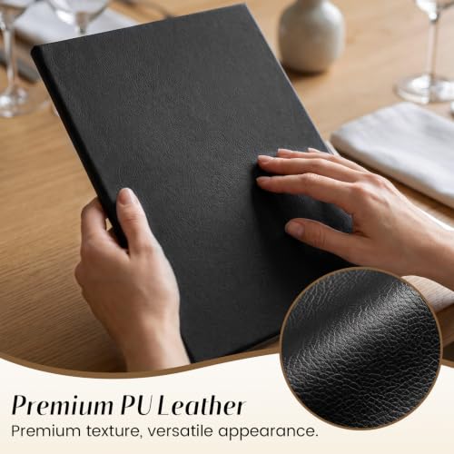 10 Pcs PU Leather Menu Covers 8.5x11 Inch, Menu Holders with 2-View