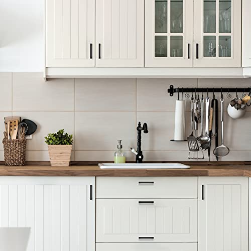 Ravinte Matte Black Cabinet Handles Square Pulls 4 Inch 10 Pack - size: 4-1/2 Inch (4 Inch Hole Center)