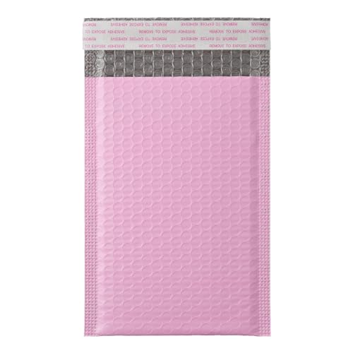 Light Pink Poly Bubble Mailers 4 x 7 + 1.57 Inch,120 Per Box - color: Light Pink, size: 4"x7"+1.57"