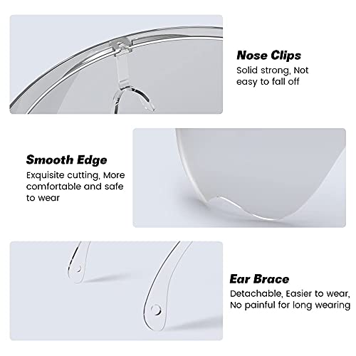 Wattne Face Shield, Clear Safety Face Shields with Frame Detachable Full Face Protective Reusable Goggle Shield Anti-spitting Fog & Scratch Resistant Suitable for Indoor and Outdoor Activities
