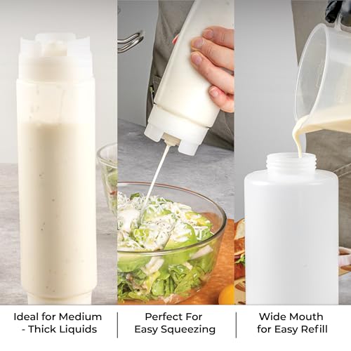 Restaurantware-16oz. FIFO Inverted Plastic Squeeze Bottle with Refill and Dispensing Lids - First In First Out - Perfect for Restaurants, Catering, and Food Trucks - 1ct box - style: 16 oz