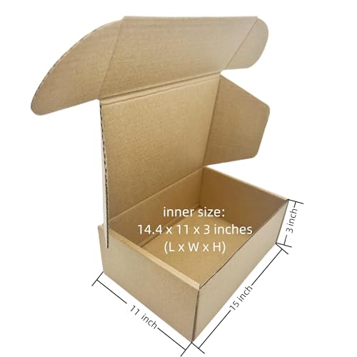 15x11x3 Inches Shipping Boxes Set of 20