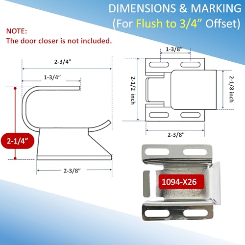 Awoco 1094-X26 Extra Wide Hook Only (Flush to 3/4" Offset), Compatible with Kason 1094 and 1095 Door Closers - style: Flush to 3/4" Hook