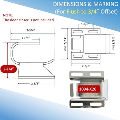 Awoco 1094-X26 Extra Wide Hook Only (Flush to 3/4" Offset), Compatible with Kason 1094 and 1095 Door Closers - style: Flush to 3/4" Hook