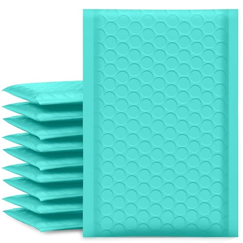UCGOU Bubble Mailers 4x8" Teal 50 Pack Usable Size 4x7" Padded Envelopes - color: Teal, size: 4x8" 50PC